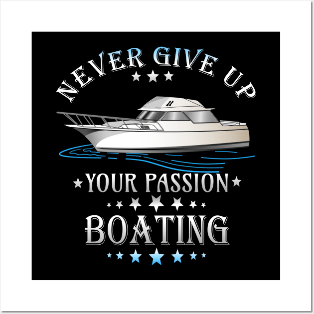 Boat Boating motor boat sailing passion gift Wall Art by RRDESIGN